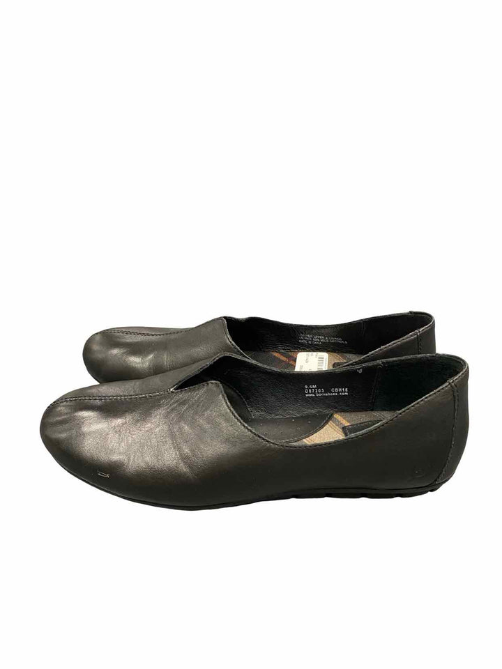 Born Shoe Size 9.5 Black Leather Sebra Flats