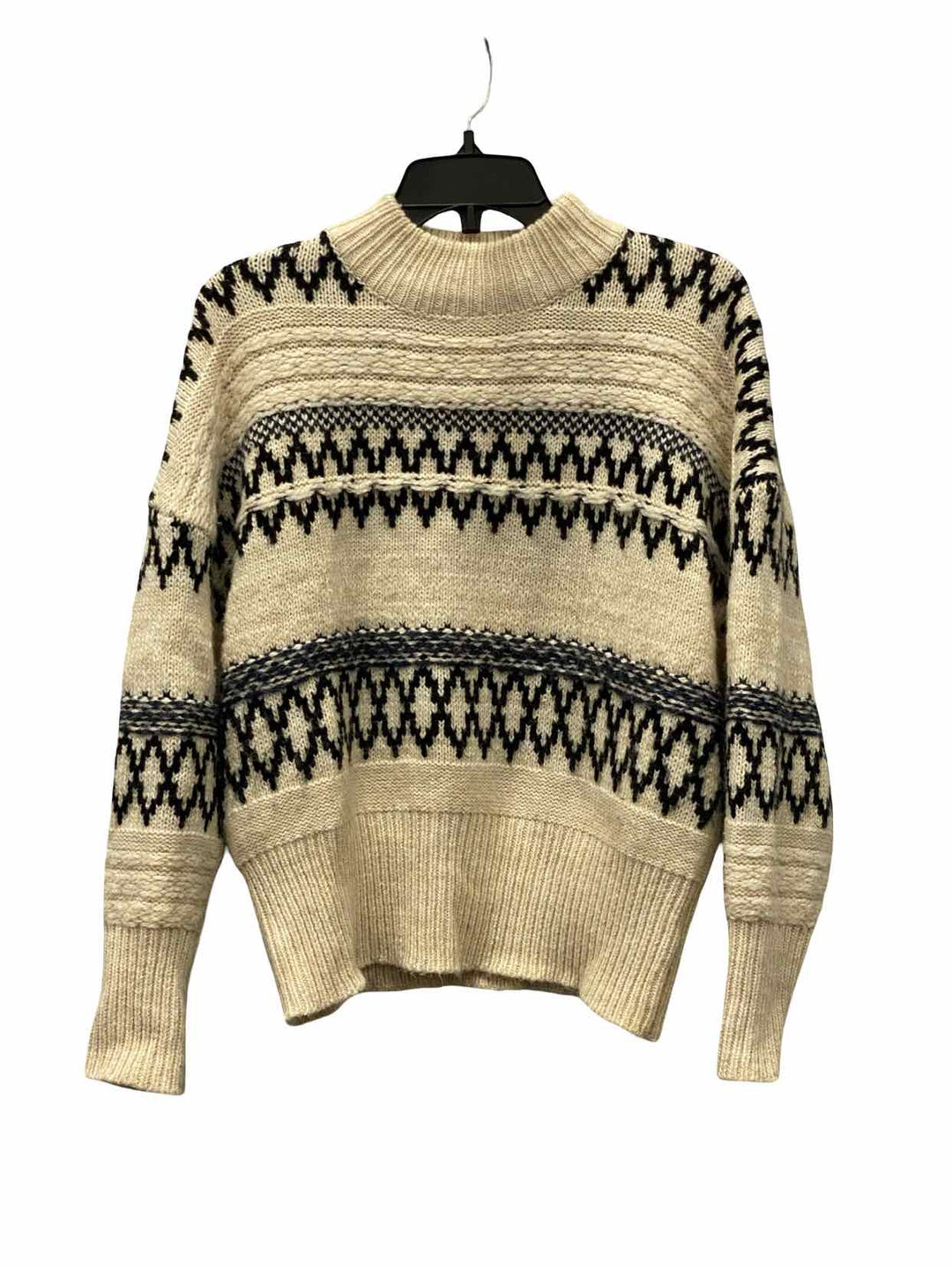 Room 34 Size XS Cream Black Sweater