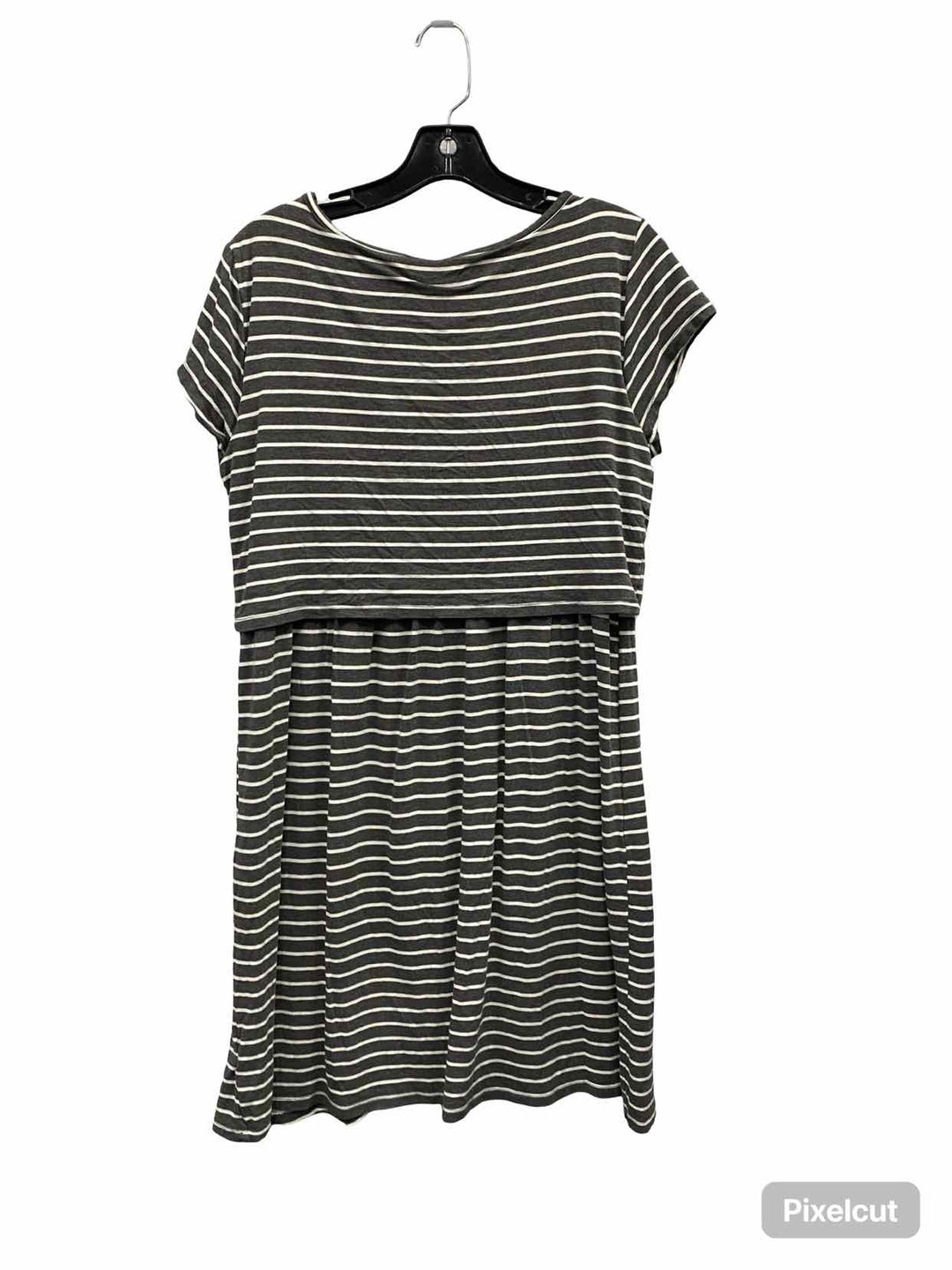 Gap Size M Grey White Striped Dress