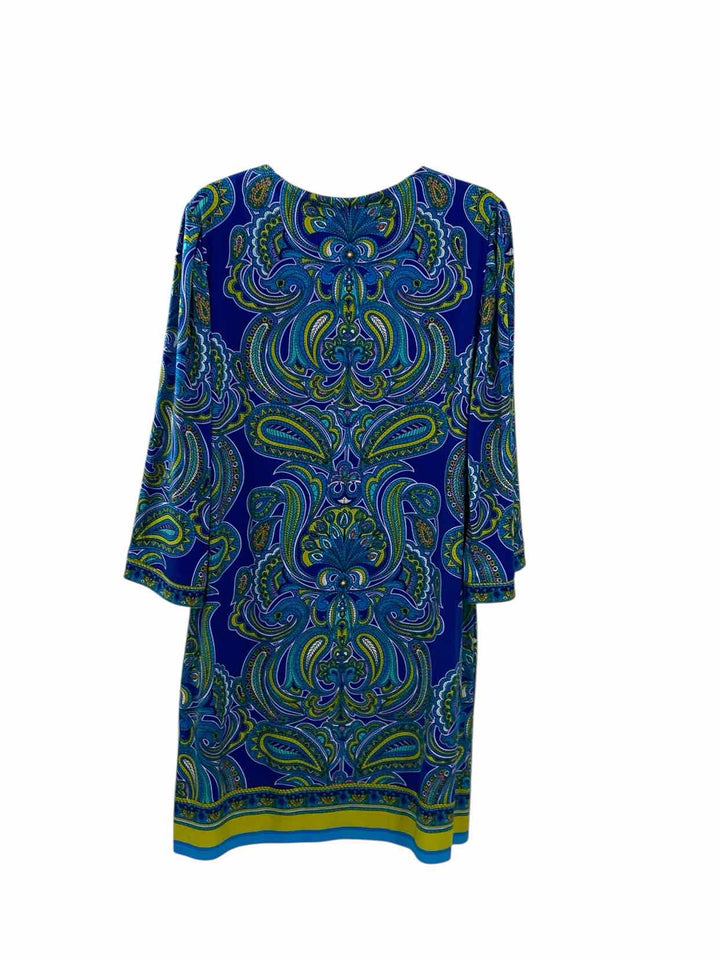 Laundry by Shelli Segal Size L Blue Print Dress