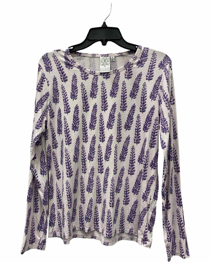 Salmon Sisters Size M Lavender lupine Long Sleeve Shirts