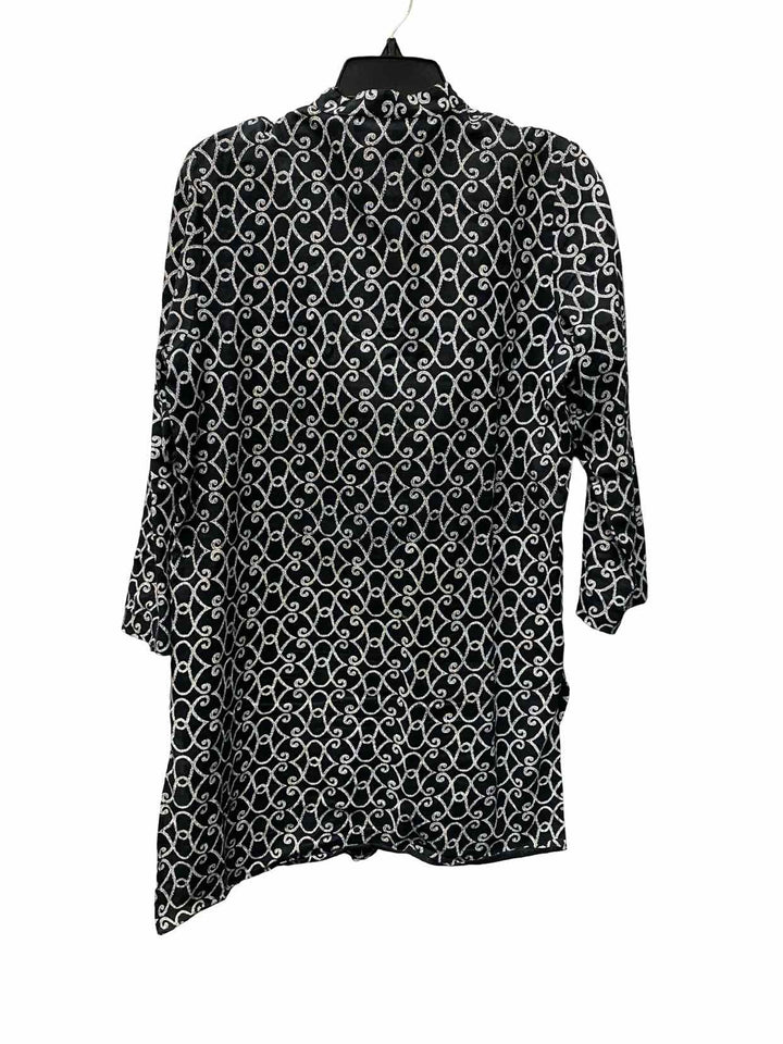 Diane Gilman Size M Black White 100% Linen Dress