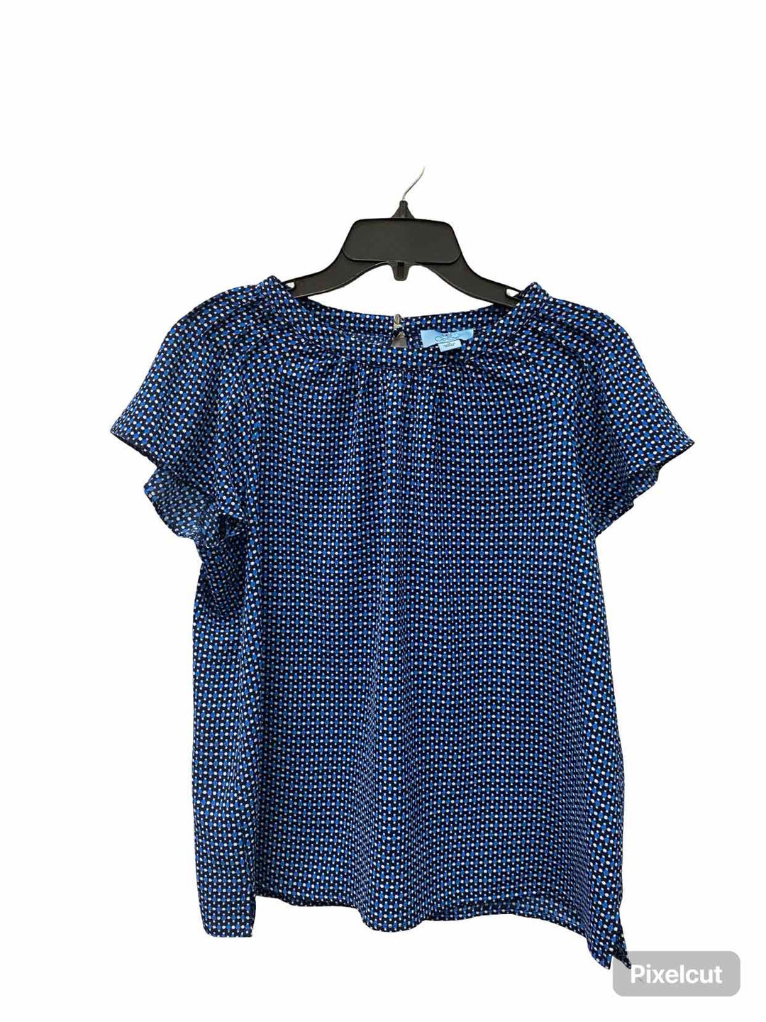 Cece Size M Blue Print Short Sleeve Shirts