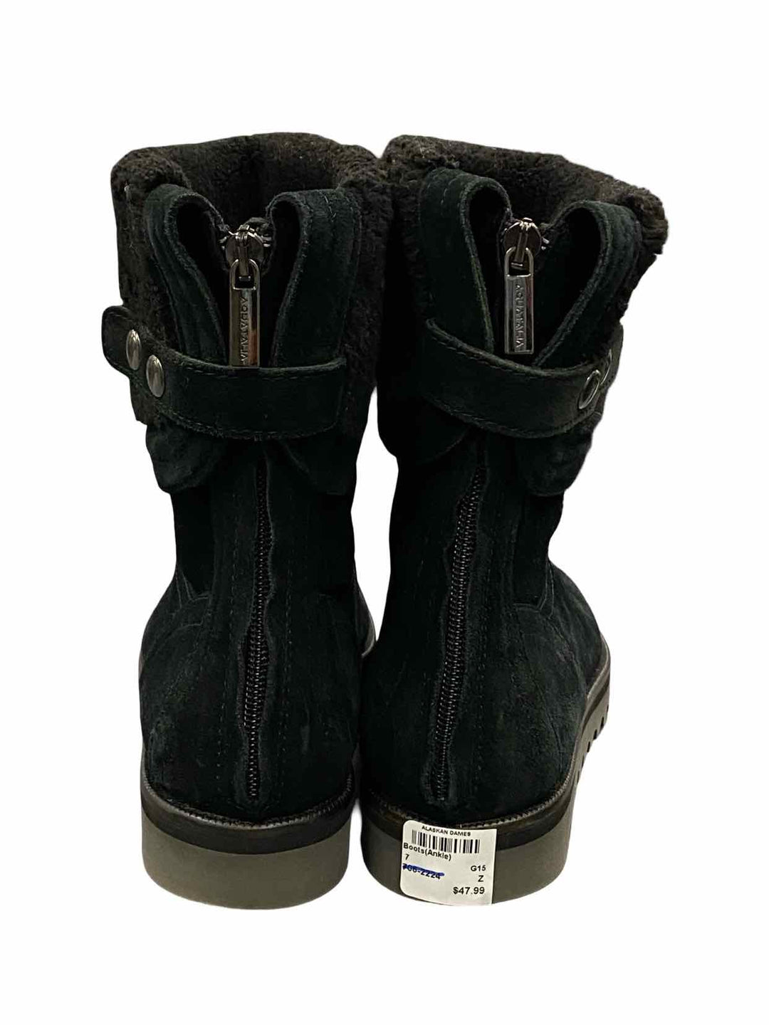 Aquatalia Shoe Size 7 Black Suede Paloma Cuff Boots(Ankle)