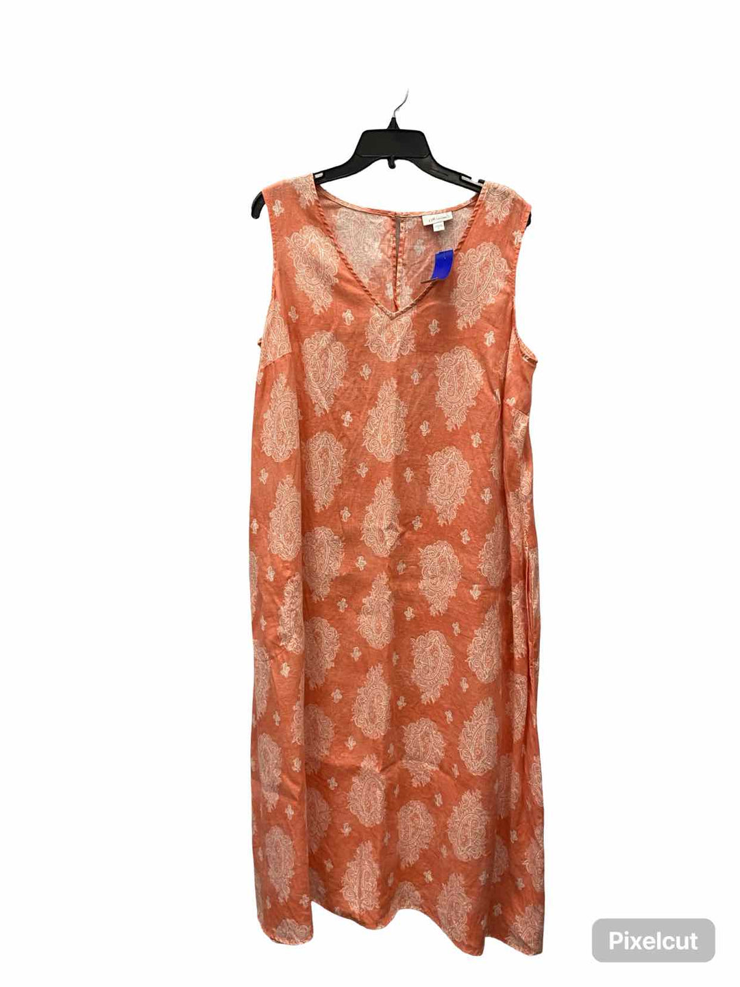 J Jill Size XL Pink Print 100% Linen Dress