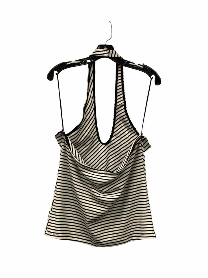 Maeve Size XL Black White Stripe Tank Top