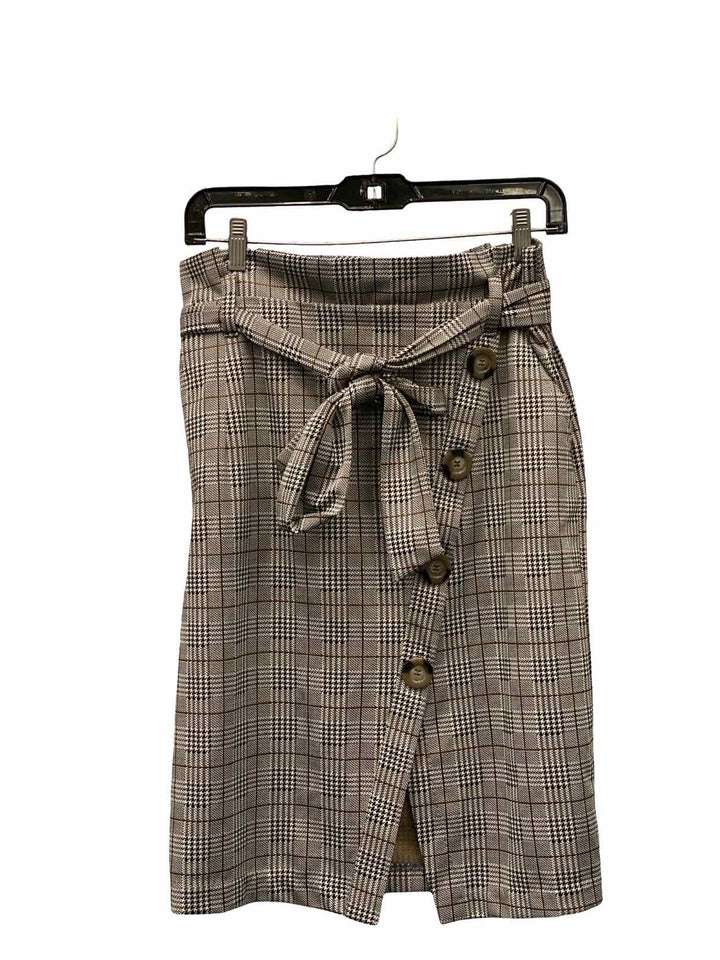 Mystic Size L Black White Houndstooth Skirt