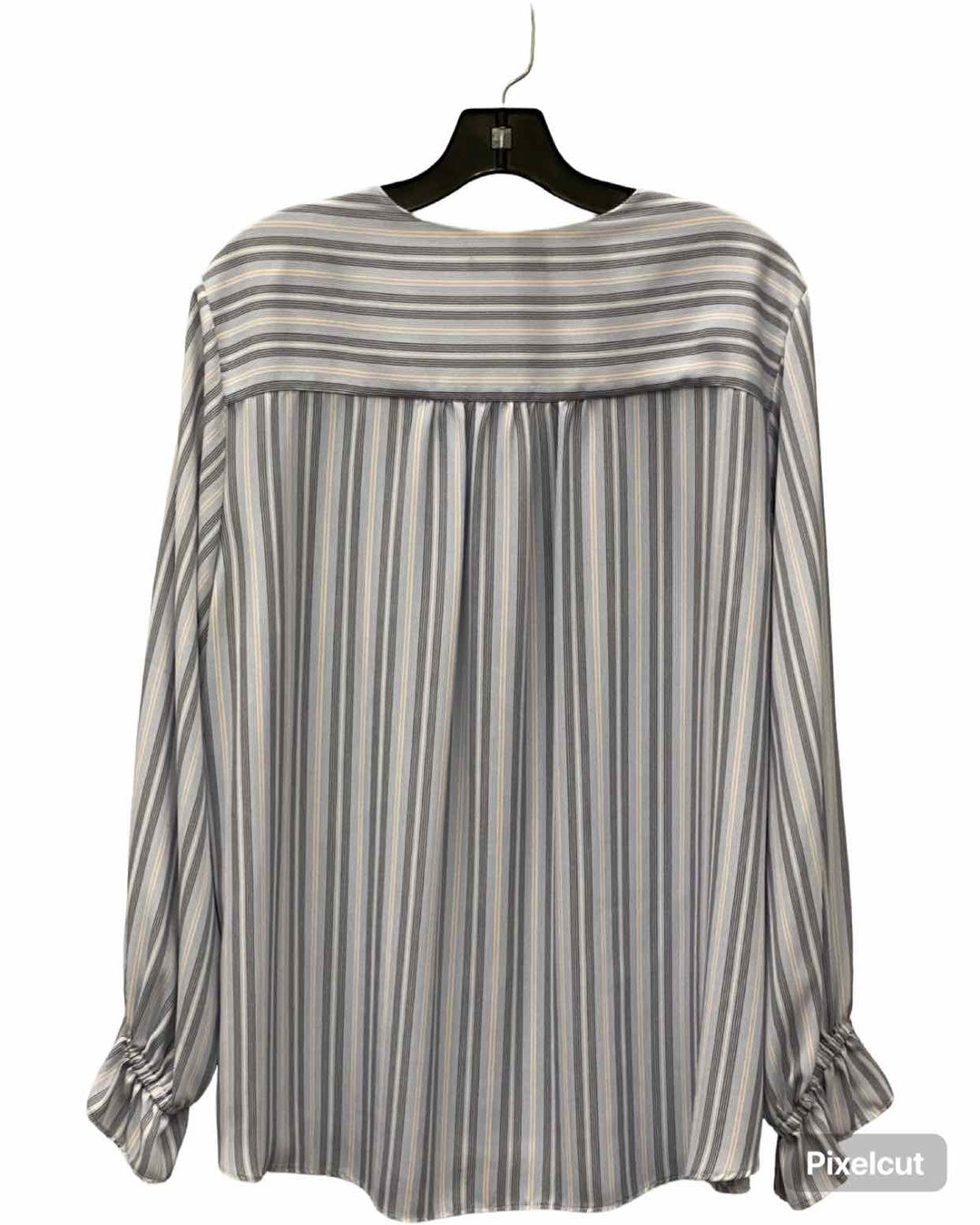 Tahari Size 2X Blue Striped Long Sleeve Shirts