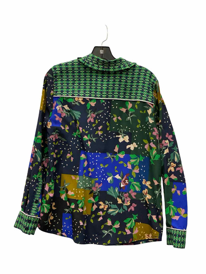 Cabi Size M Green Multi Print Long Sleeve Shirts