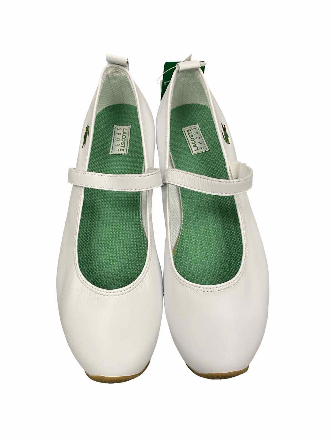 Lacoste Shoe Size 8.5 White Leather Antibes Mary Jane Flats