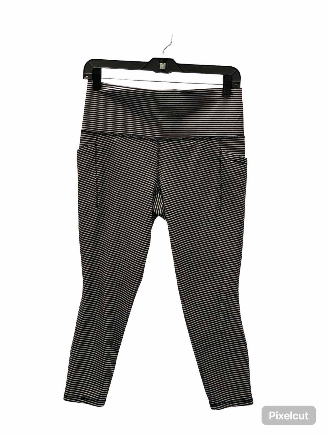 Athleta Size M Black White Striped Athletic Pants