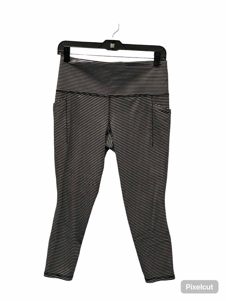 Athleta Size M Black White Striped Athletic Pants
