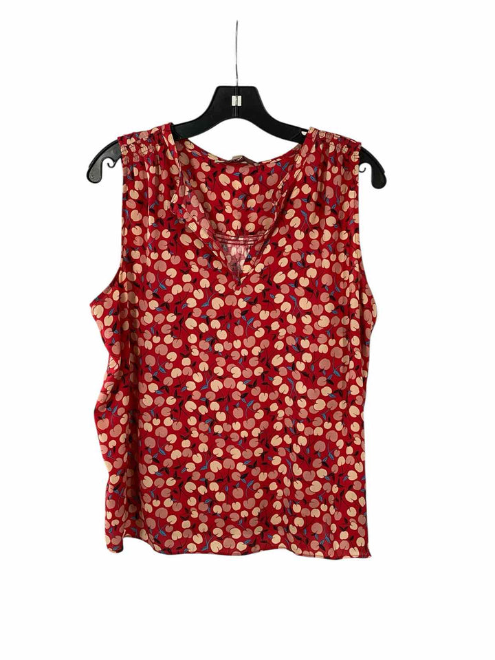 Loft Size L Red Cherries Tank Top