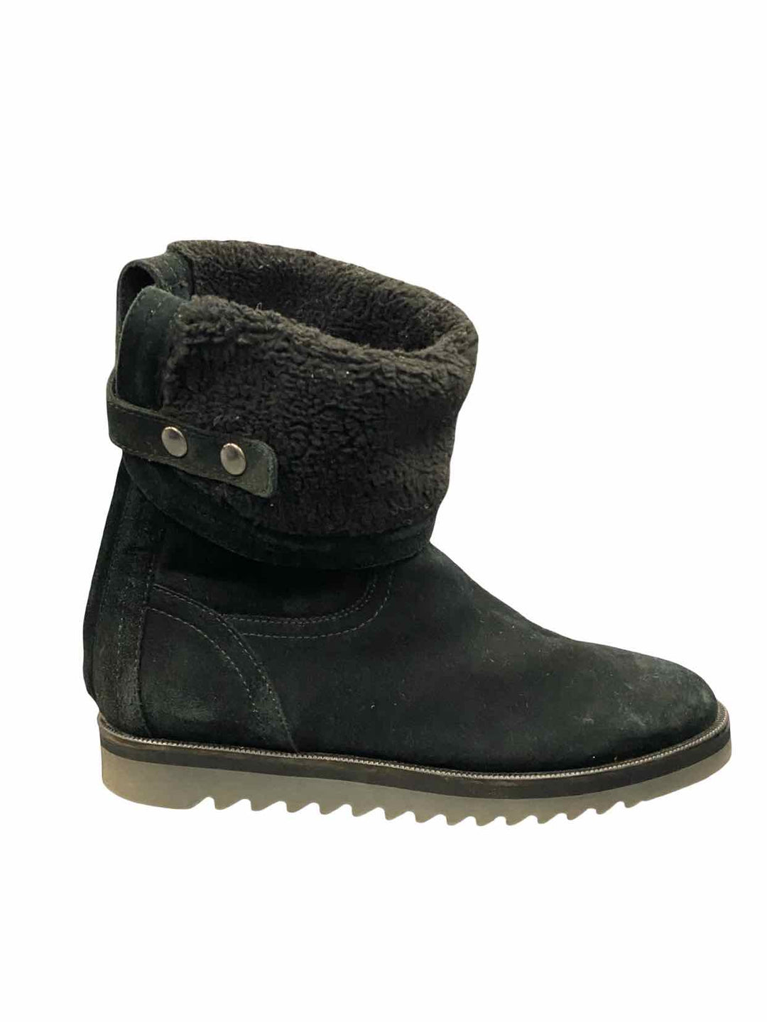 Aquatalia Shoe Size 7 Black Suede Paloma Cuff Boots(Ankle)