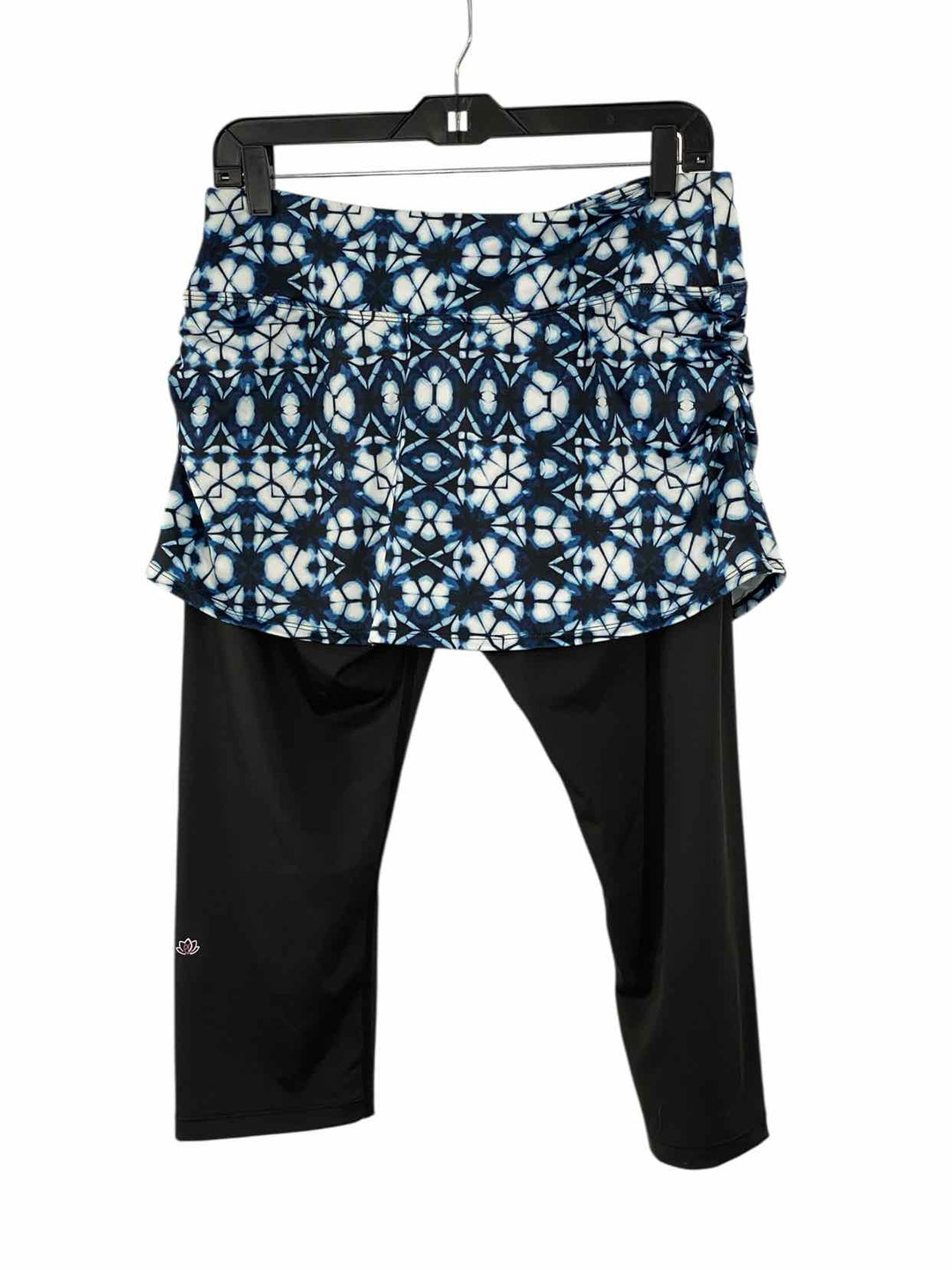 Pink Lotus Size L Blue Black Print Athletic Pants