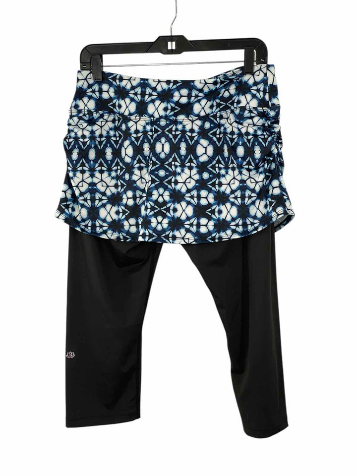 Pink Lotus Size L Blue Black Print Athletic Pants