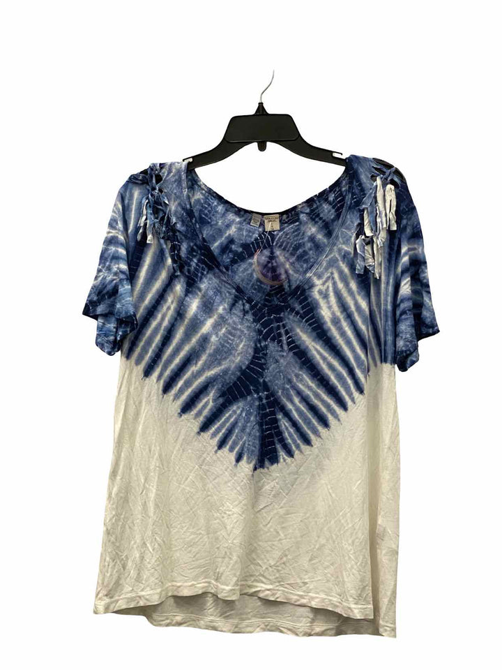 Volcom Size M Blue White Short Sleeve Shirts
