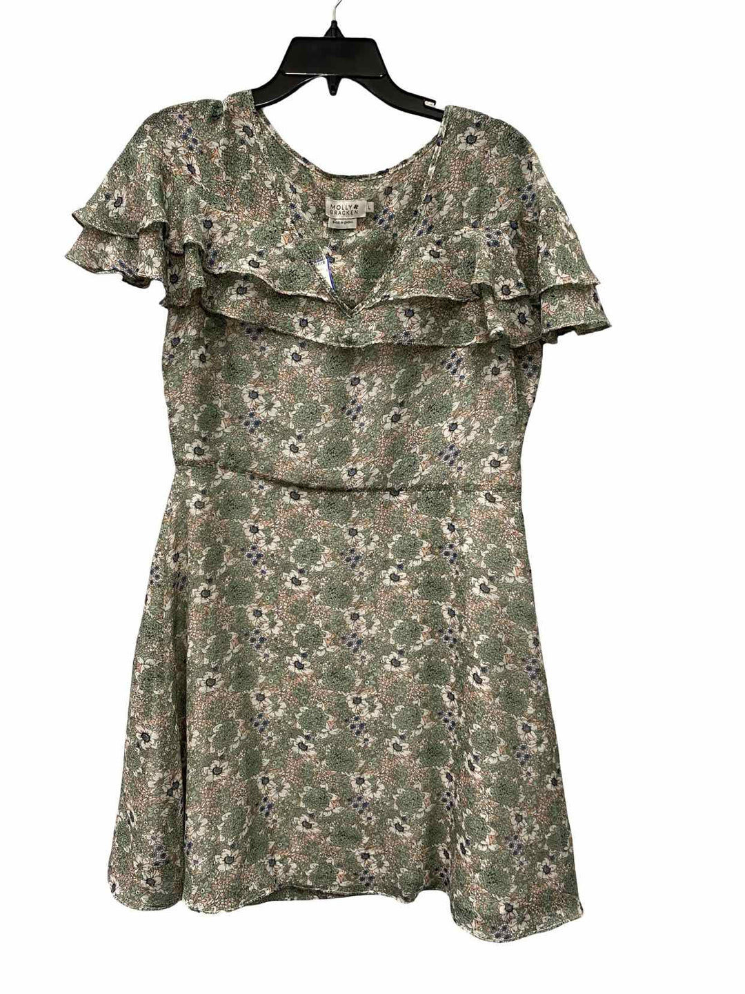 Molly Bracken Size L Green Floral Dress