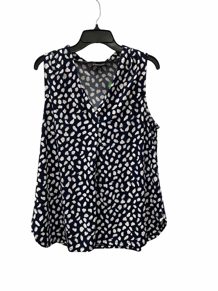 41 Hawthorn Size L Navy Blue White Tank Top
