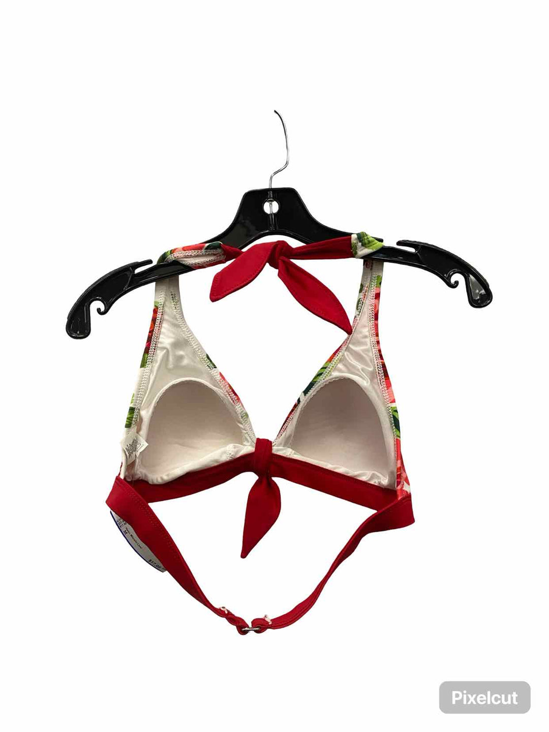 Isaac Mizrahi Live! Size M White Red Rose Swimsuit Top
