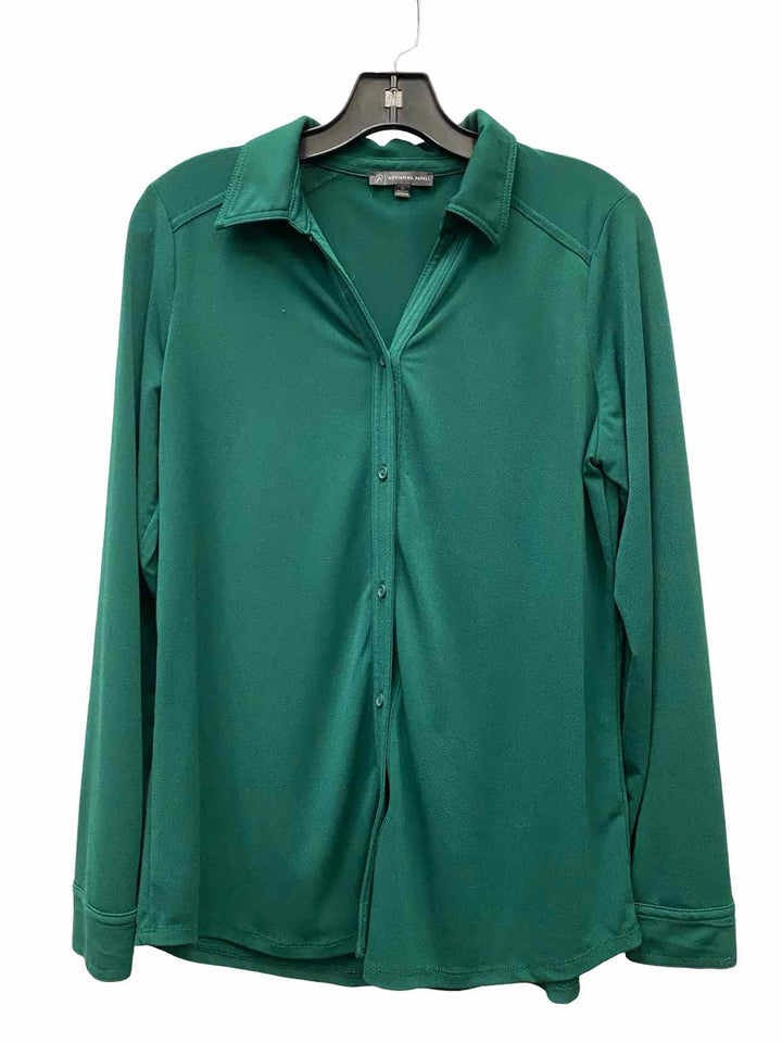 Adriana Papell Size M Green Long Sleeve Shirts