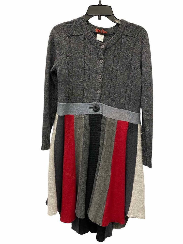 Lillith Moon Size M Gray Red Upcycled Mostly Wool Fabrics Dress