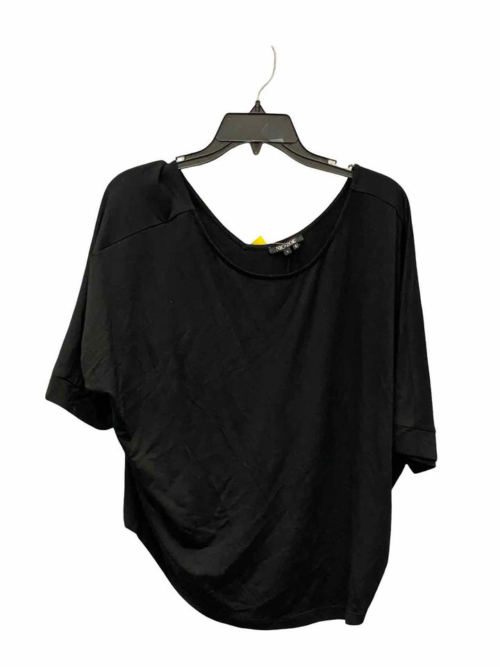 Nic + Zoe Size L Black Short Sleeve Shirts