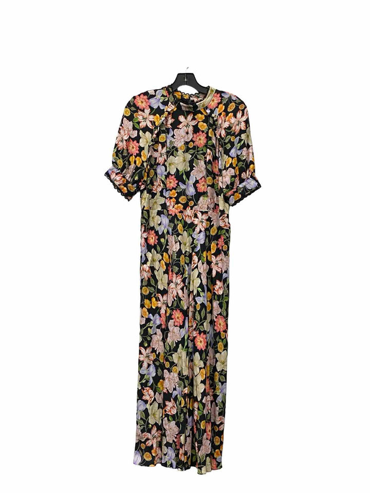 Phase Eight Size 10 Black Multi Floral Dress