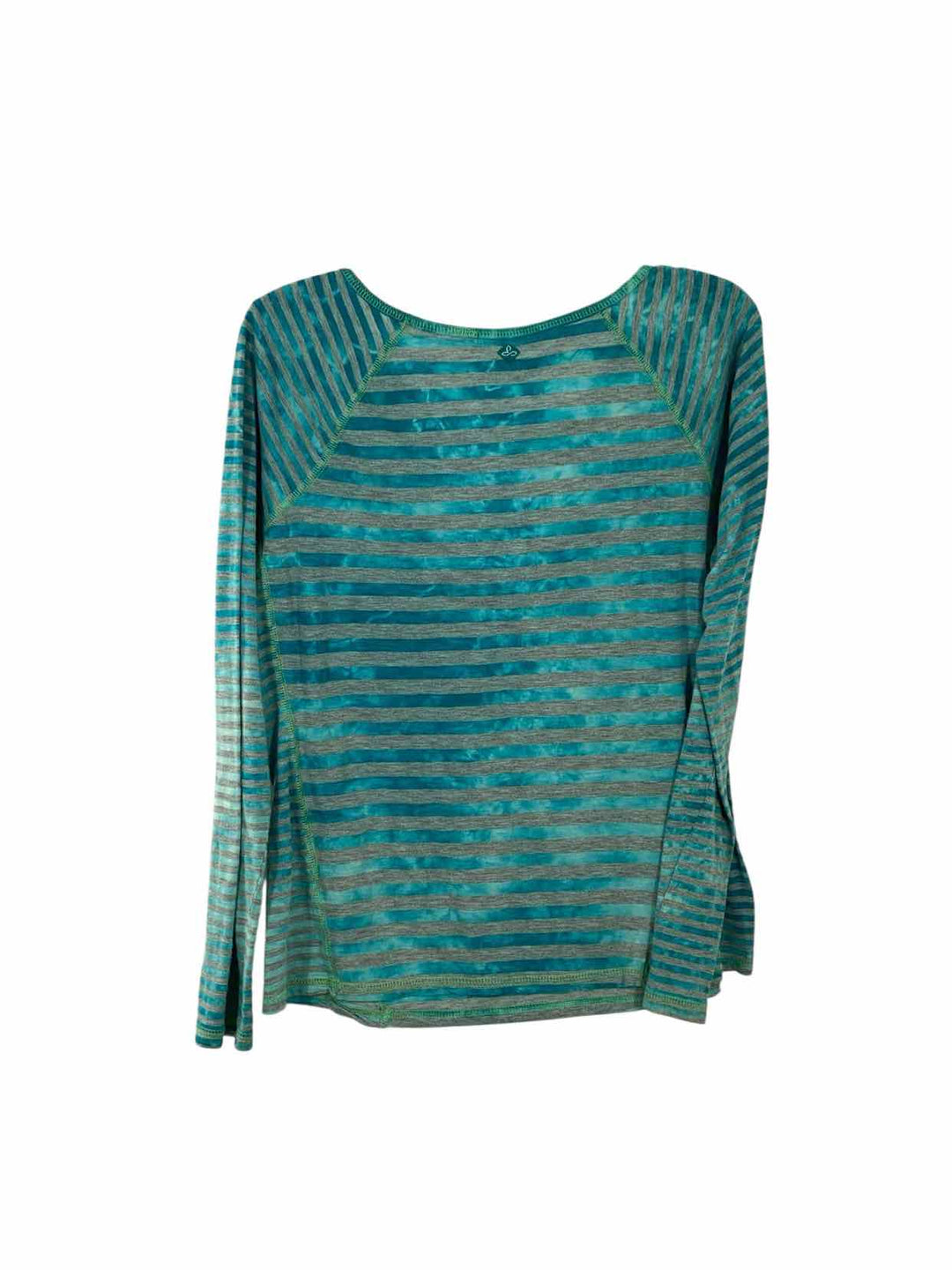 PrAna Size M Turquoise Gray Striped Long Sleeve Shirts