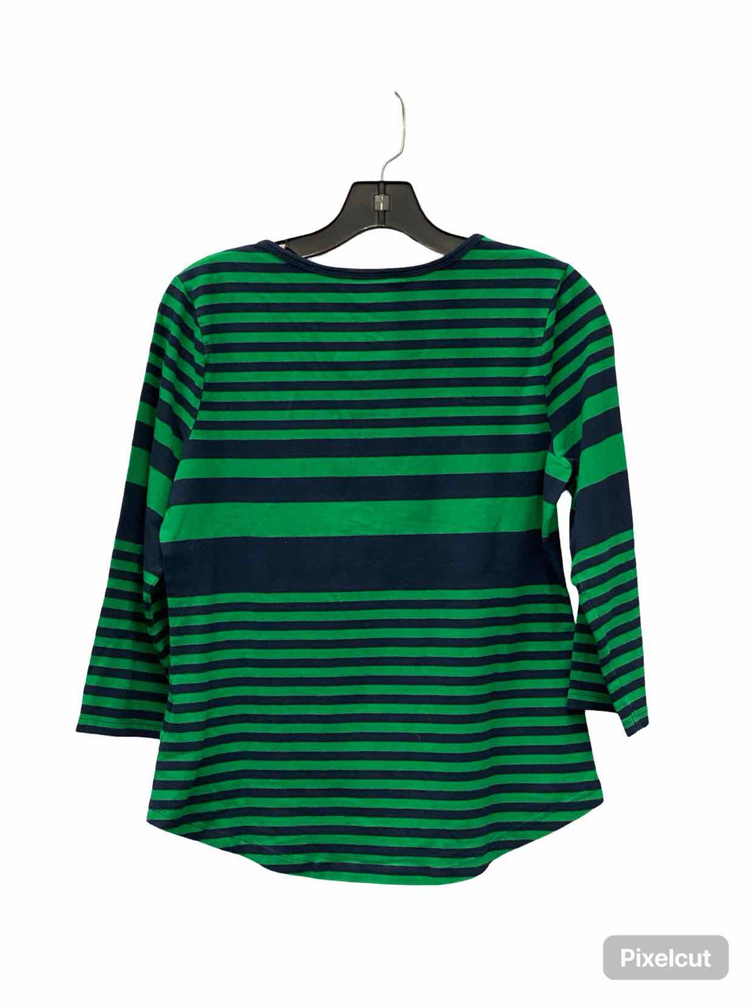 Tommy Hilfiger Size M Green navy Striped Long Sleeve Shirts