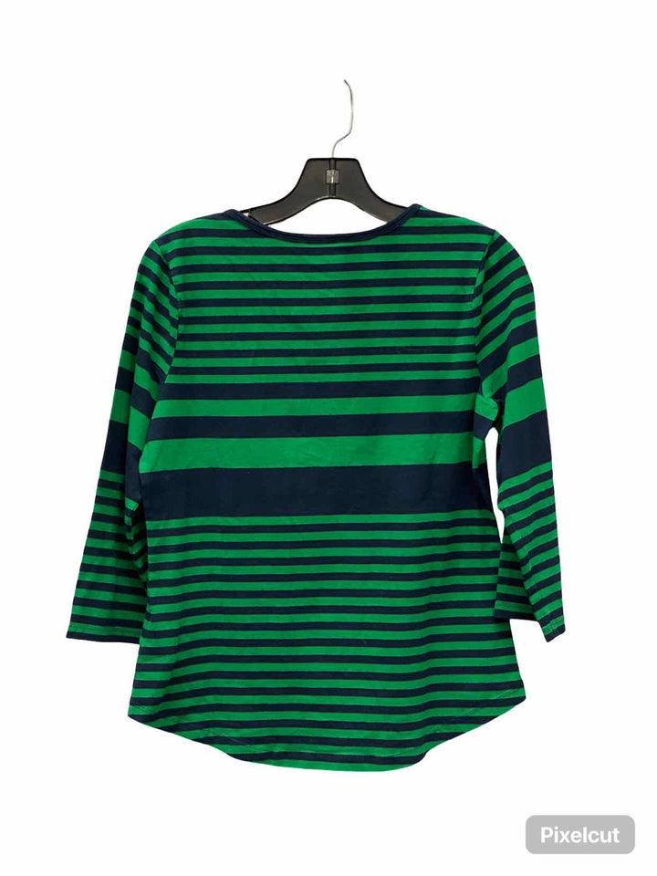 Tommy Hilfiger Size M Green navy Striped Long Sleeve Shirts