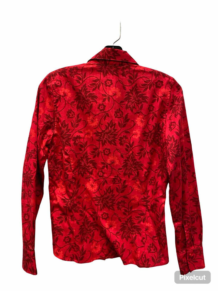 Cutter & Buck Size S Red Floral 100% cotton Long Sleeve Shirts