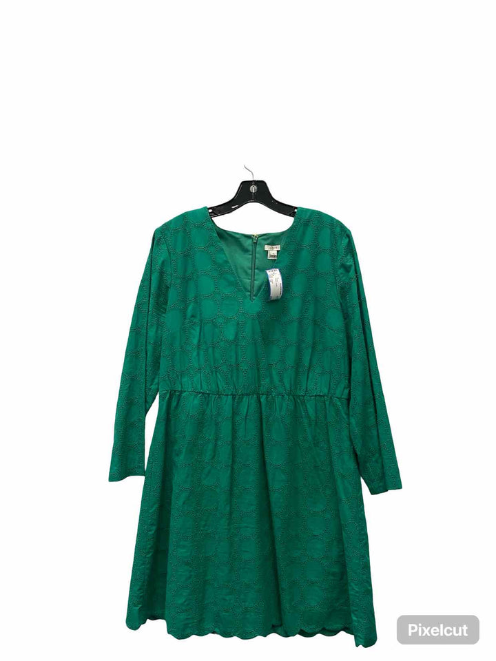 J Crew Size 14 Green Circles Dress