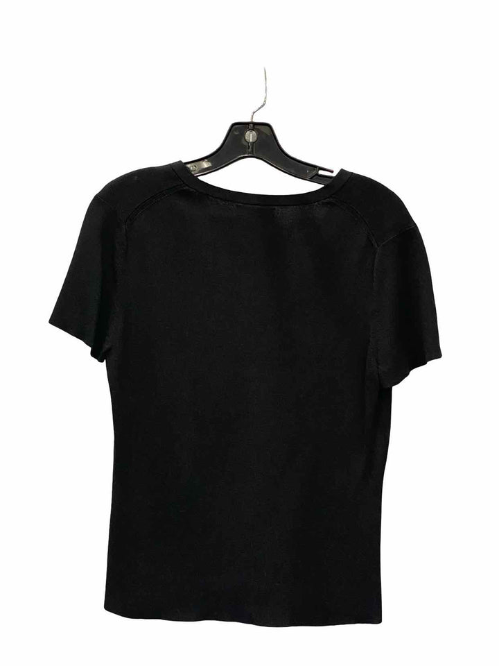 Ann Klein Size M Black Knit Short Sleeve Shirts