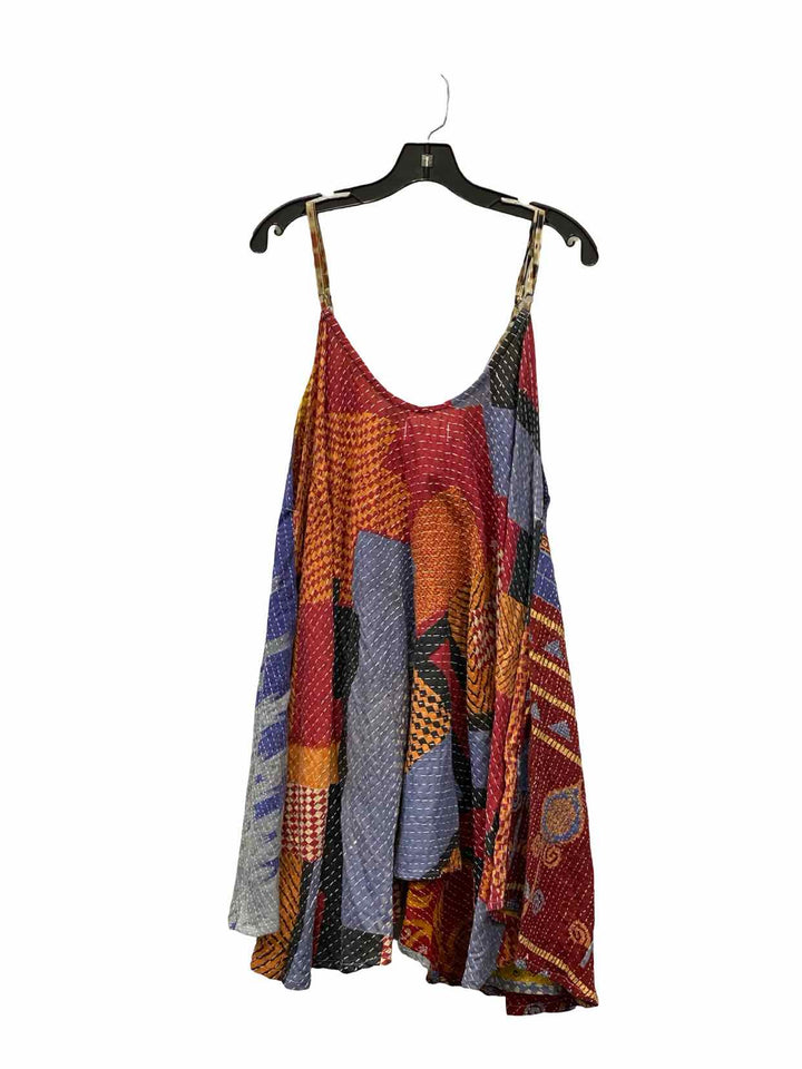 Kantha Bae Size Free Size Red/Blue Yellow Dress