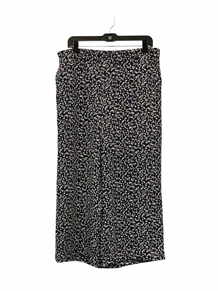 J Jill Size M Navy White Floral Pants