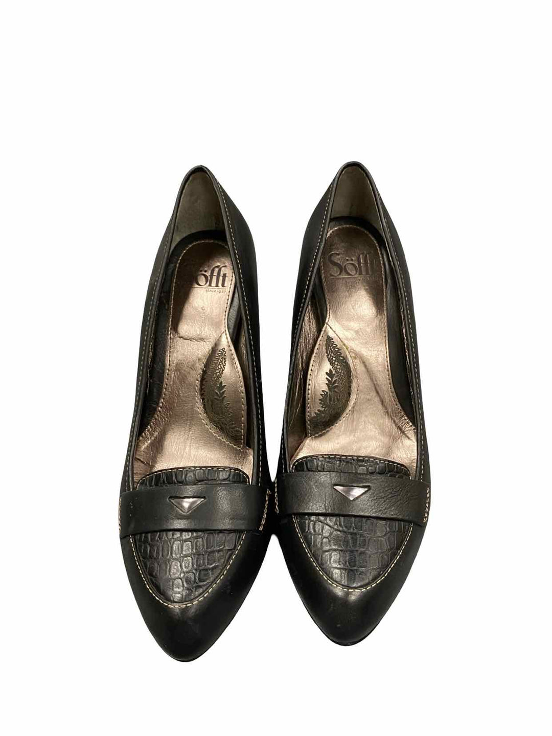 Sofft Shoe Size 8 Black Leather Heels