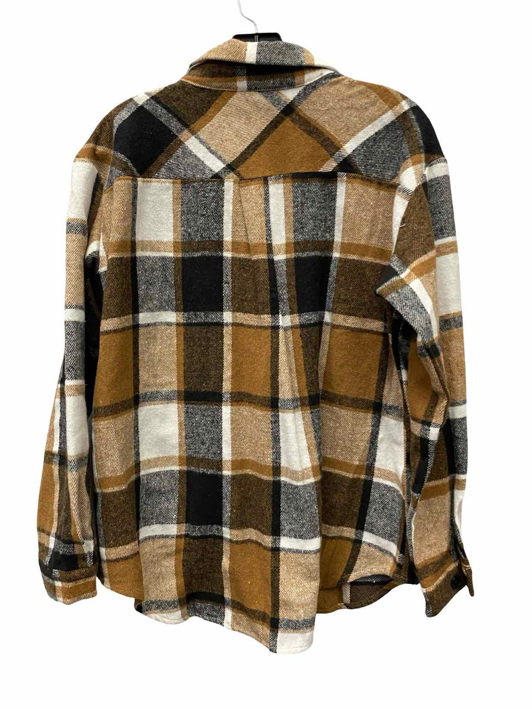 Blooming Jelly Size M Brown White Plaid Long Sleeve Shirts