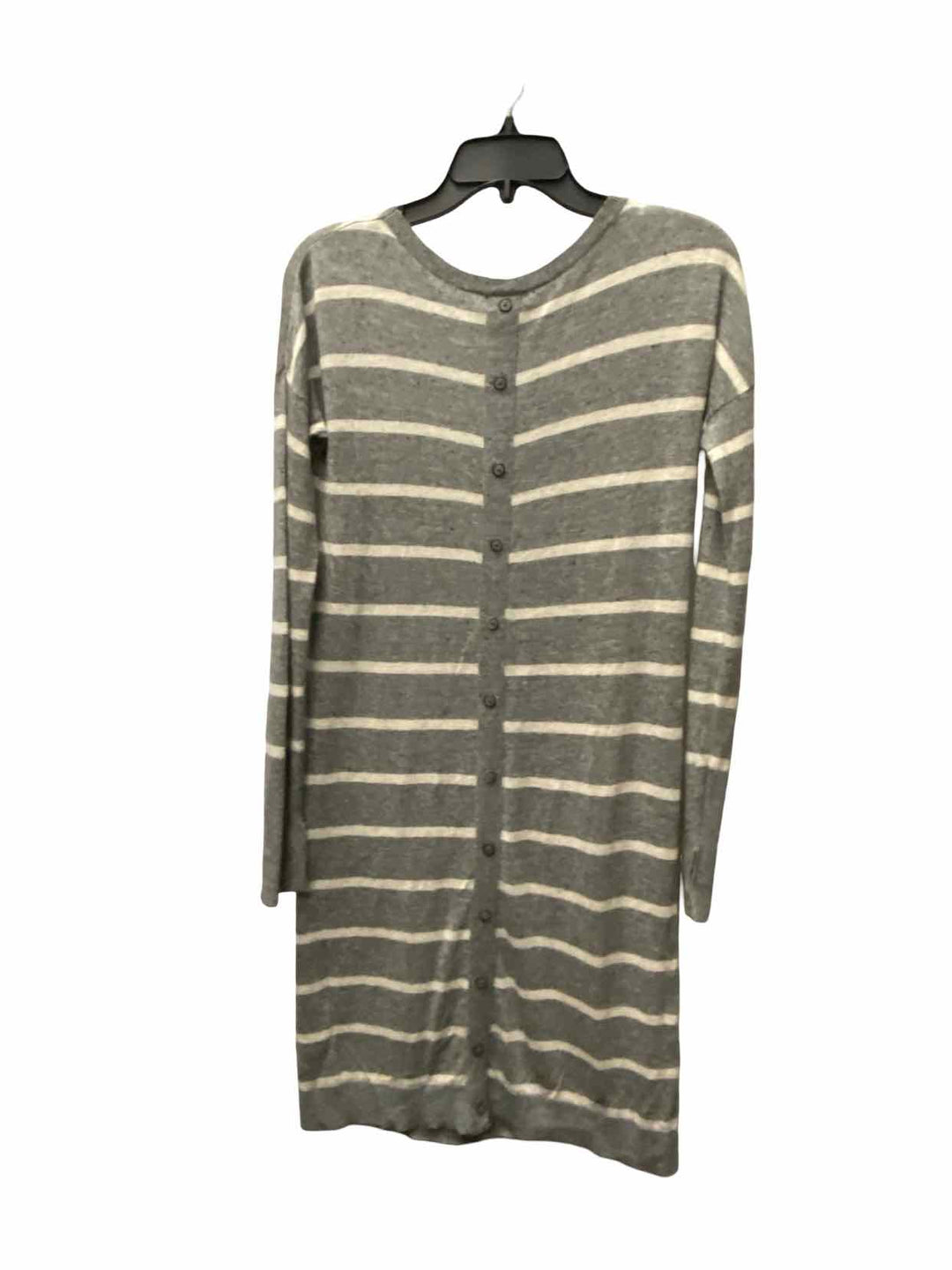 Garnet Hill Size XS Grey White Striped Dress