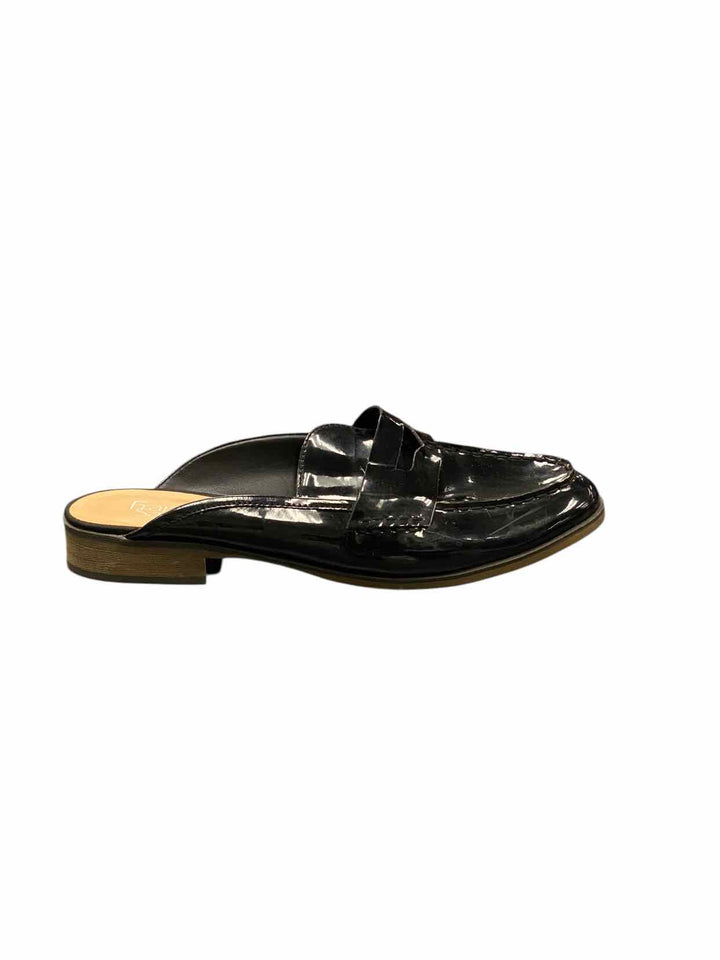 Franco Sarto Shoe Size 11 Black Patent Leather Mule Loafer Loafers