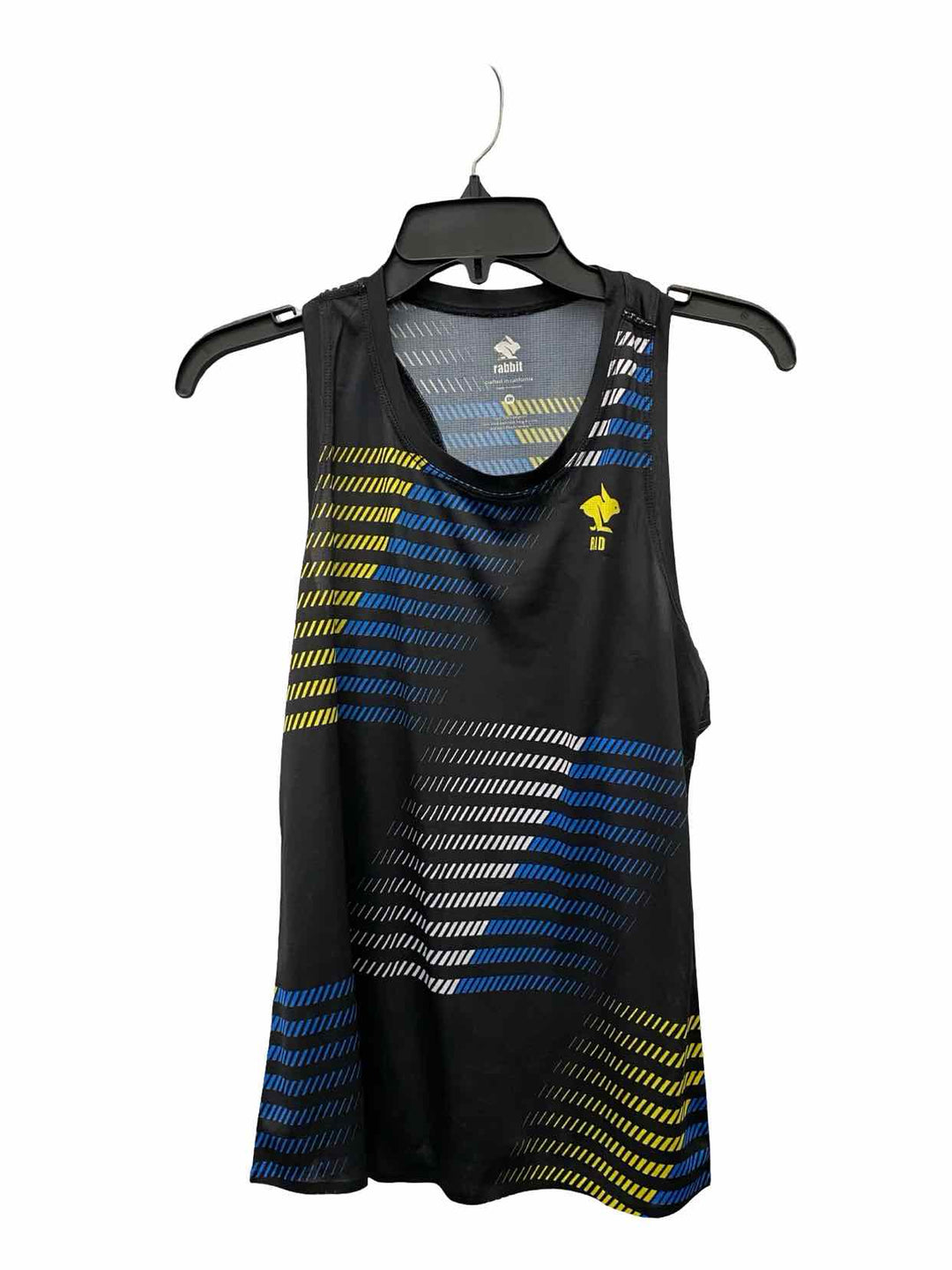 Rabbit Size S Black Blue & Yellow Athletic Tank Top