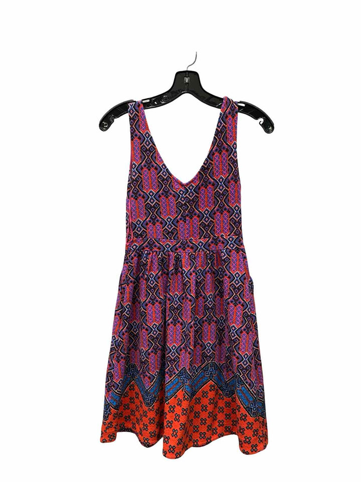 Maeve Size 0 Pink Blue Print 70% Cotton Dress