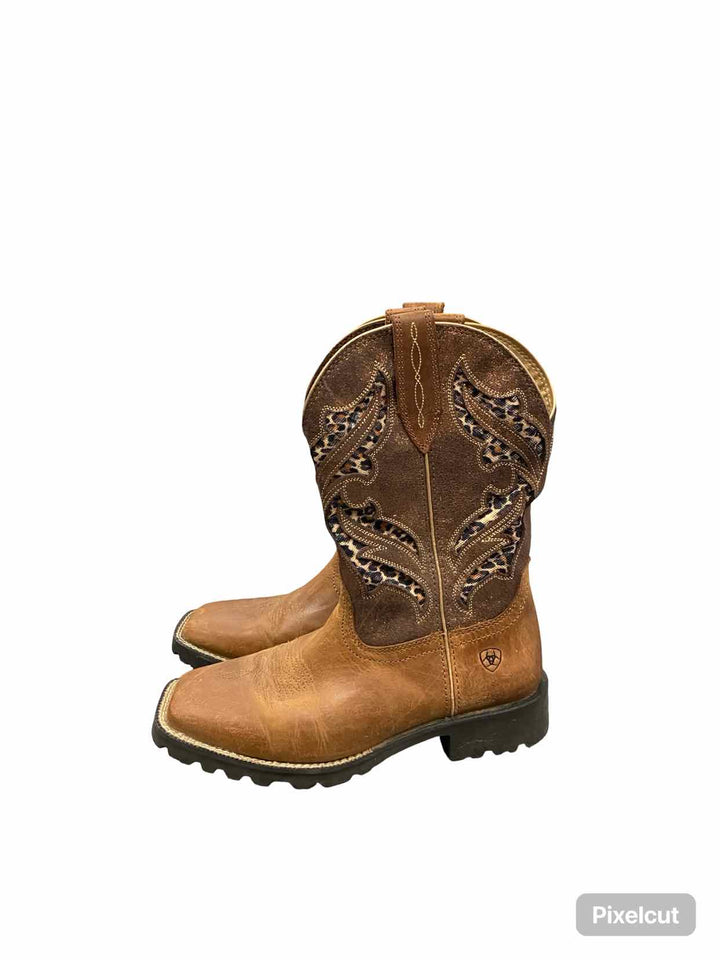 Ariat Shoe Size 9 Brown Unbrindled Rancher Venttek Broad Square Toe Boots(Ankle)