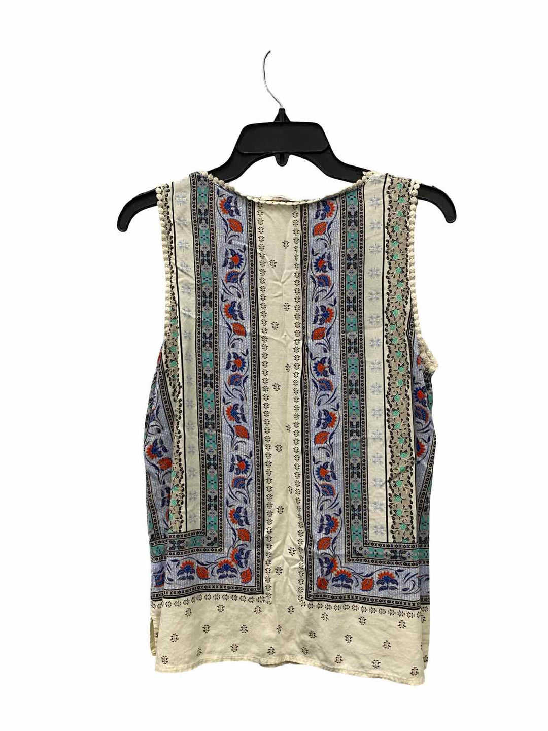 Skies are Blue Size M White Multi Print Tank Top