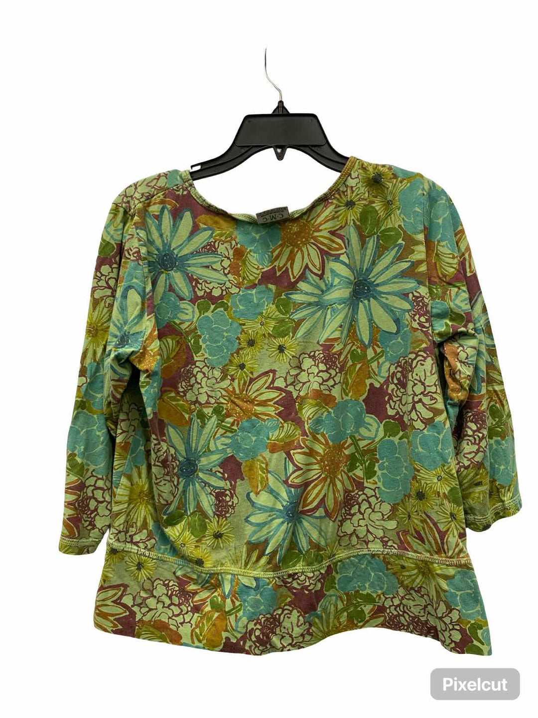 CMC Size M Green Multi Floral Short Sleeve Shirts