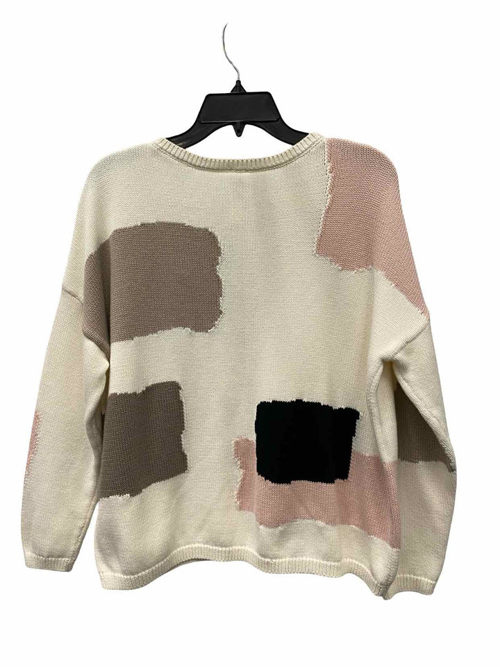 Wynne Collection Size M Cream Print Sweater