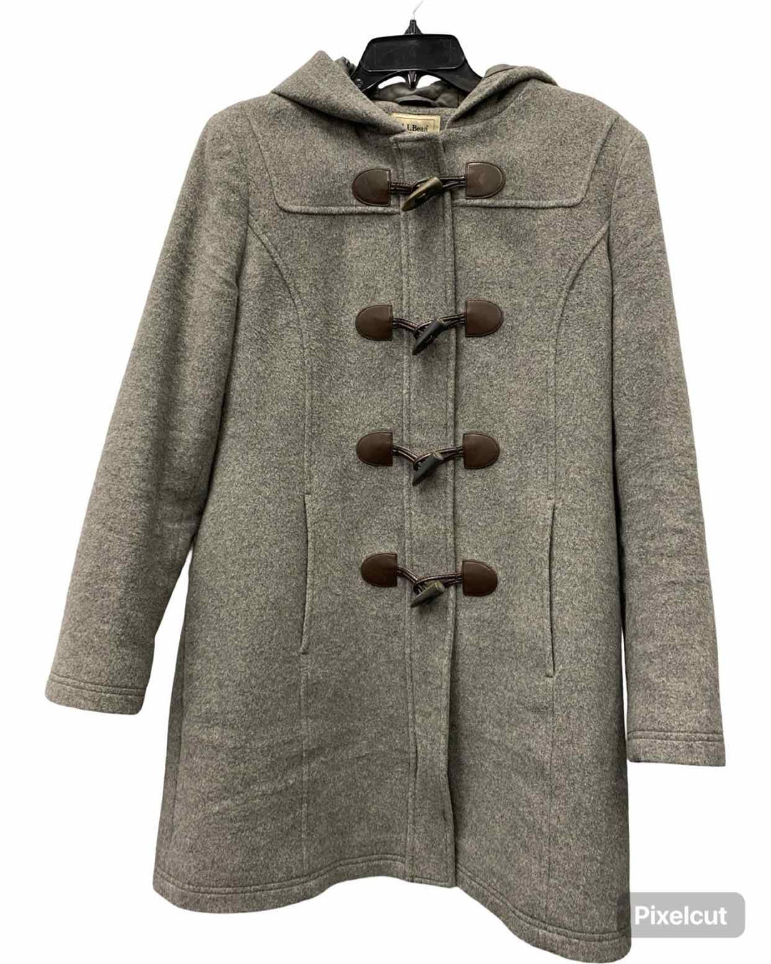 LL Bean Size 10 Grey 100% Lambswool Duffel Coat(Long)