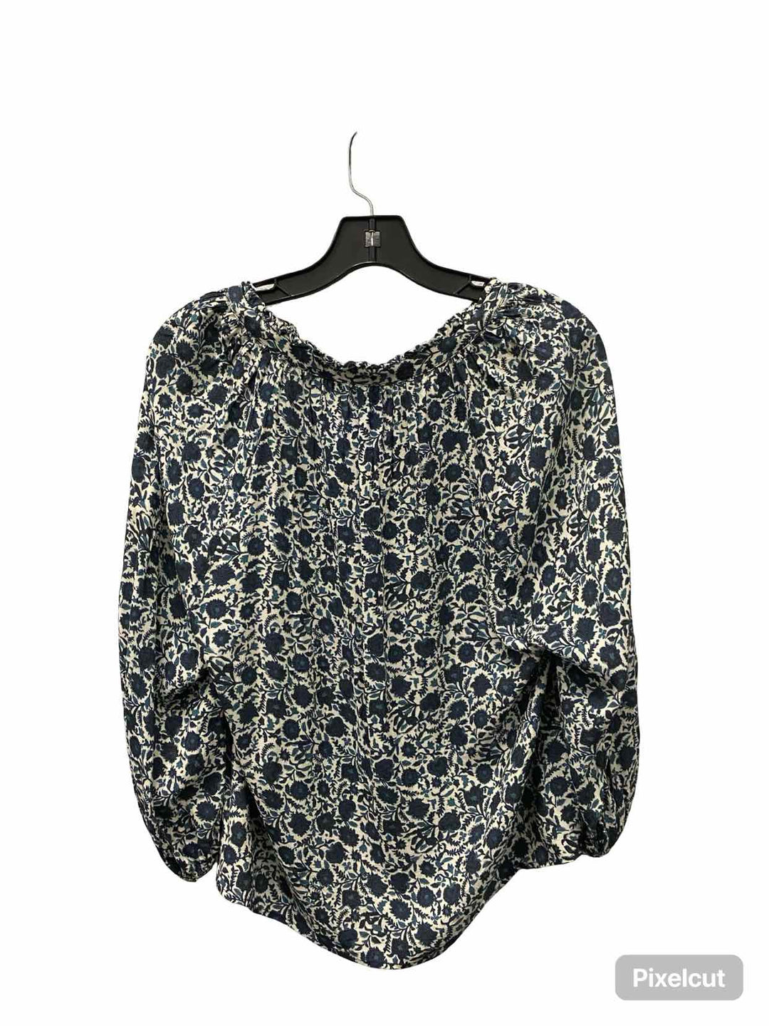 Faherty Brand Size XS White Teal Floral Long Sleeve Shirts