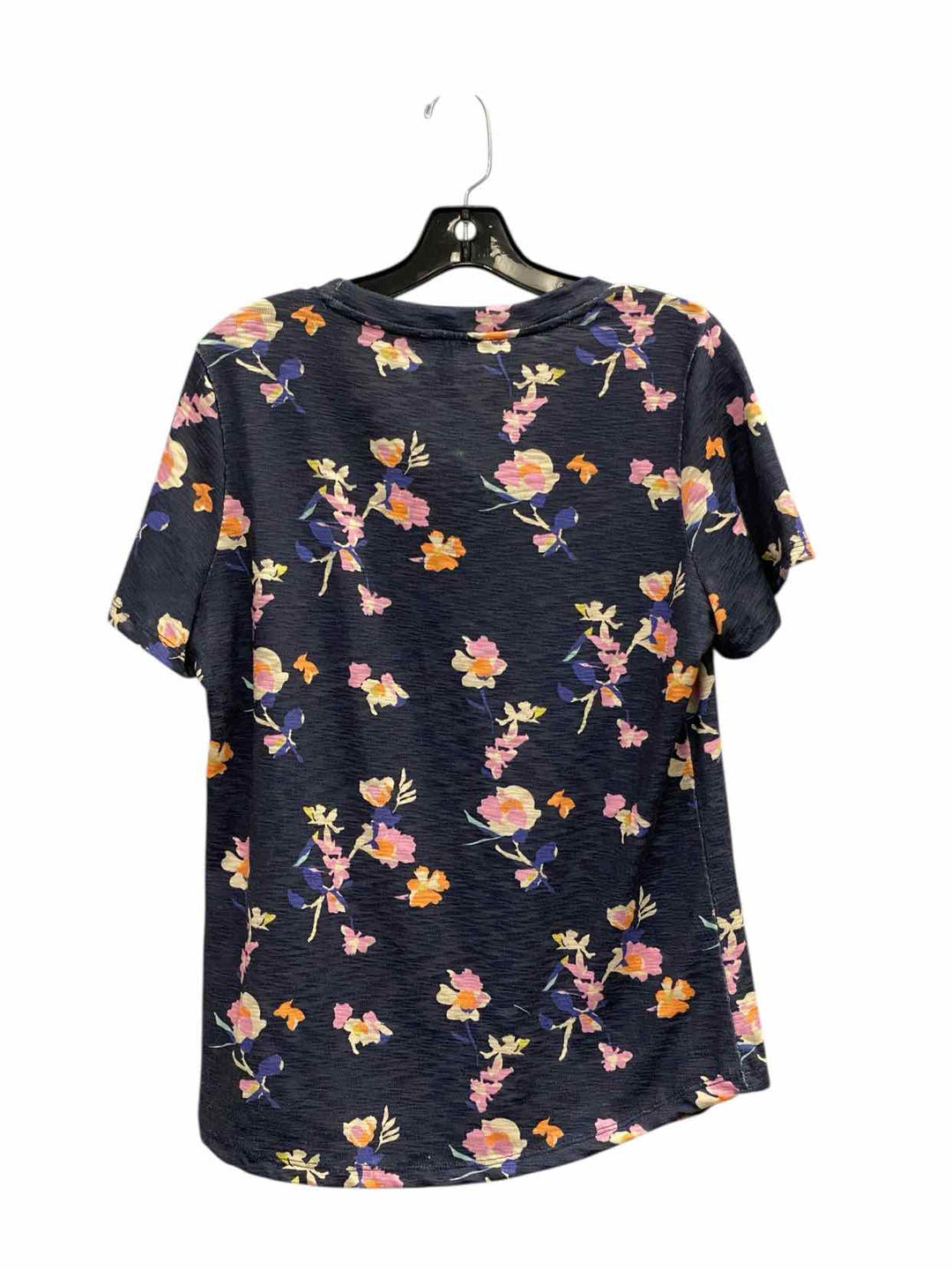 Tribal Size M Blue Multi Floral Short Sleeve Shirts