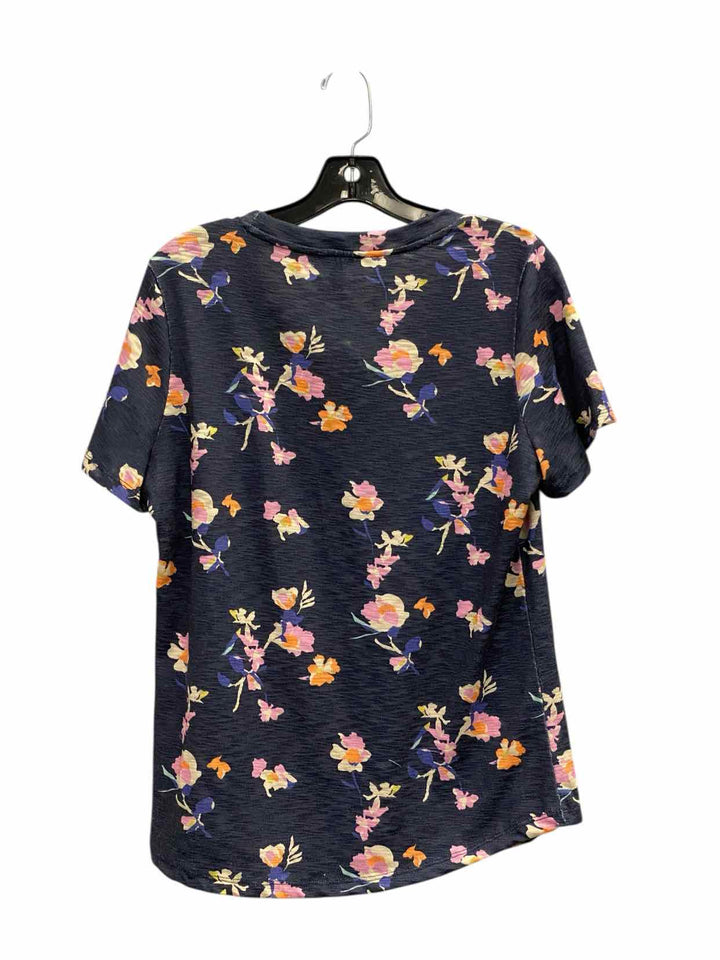 Tribal Size M Blue Multi Floral Short Sleeve Shirts